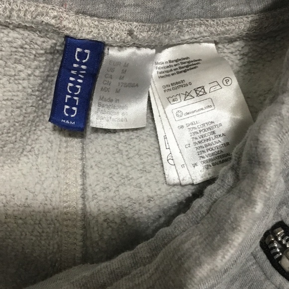 Divide By H & M Gray Men's Sweatpants with Zipper Accents GUC - Picture 3 of 10